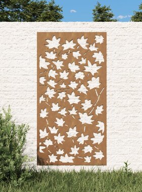 VidaXL Wanddecoratie tuin esdoornbladontwerp 105x55 cm cortenstaal