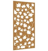 VidaXL Wanddecoratie tuin esdoornbladontwerp 105x55 cm cortenstaal