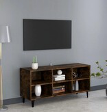VidaXL Tv-meubel met metalen poten 103,5x30x50 cm gerookt eikenkleurig