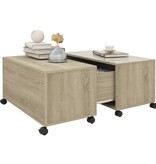 VidaXL Salontafel 75x75x38 cm bewerkt hout sonoma eikenkleurig