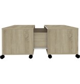 VidaXL Salontafel 75x75x38 cm bewerkt hout sonoma eikenkleurig