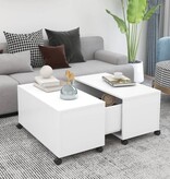 VidaXL Salontafel 75x75x38 cm bewerkt hout wit