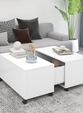 VidaXL Salontafel 75x75x38 cm bewerkt hout wit