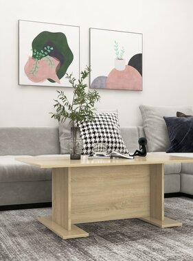 VidaXL Salontafel 103,5x60x40 cm bewerkt hout sonoma eikenkleurig