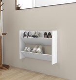VidaXL Wandschoenenkast 80x18x60 cm bewerkt hout wit