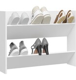 VidaXL Wandschoenenkast 80x18x60 cm bewerkt hout wit