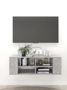 VidaXL Tv-wandmeubel 102x35x35 cm bewerkt hout betongrijs