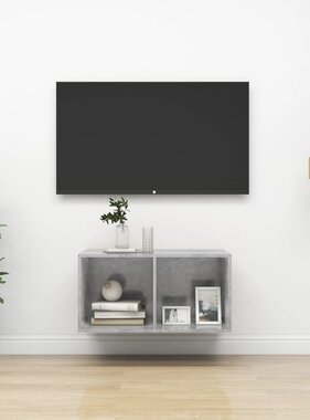 VidaXL Tv-wandmeubel 37x37x72 cm bewerkt hout betongrijs