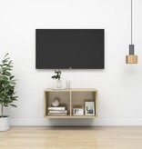 VidaXL Tv-wandmeubel 37x37x72 cm bewerkt hout sonoma eikenkleurig