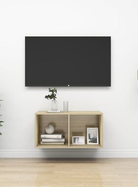 VidaXL Tv-wandmeubel 37x37x72 cm bewerkt hout sonoma eikenkleurig