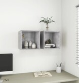 VidaXL Wandkasten 2 st 37x37x37 cm bewerkt hout betongrijs