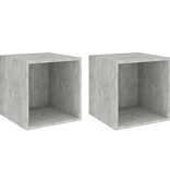 VidaXL Wandkasten 2 st 37x37x37 cm bewerkt hout betongrijs