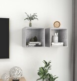 VidaXL Wandkasten 2 st 37x37x37 cm bewerkt hout betongrijs