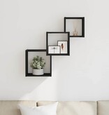 VidaXL Wandplanken kubus 68x15x68cm bewerkt hout zwart eikenkleur