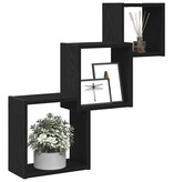 VidaXL Wandplanken kubus 68x15x68cm bewerkt hout zwart eikenkleur