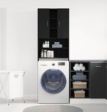 VidaXL Wasmachinekast 64x25,5x190 cm zwart eikenkleur