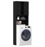 VidaXL Wasmachinekast 64x25,5x190 cm zwart eikenkleur