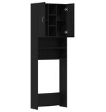 VidaXL Wasmachinekast 64x25,5x190 cm zwart eikenkleur