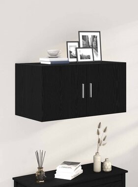 VidaXL Wandkast 80x39x40 cm spaanplaat zwart eikenkleurig