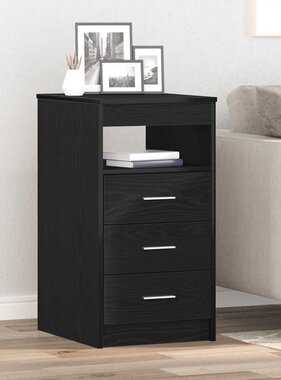 VidaXL Ladekast 40x50x76 cm bewerkt hout zwart eikenkleurig