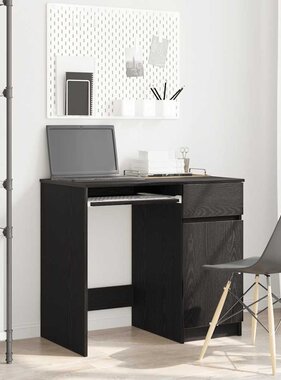 VidaXL Bureau 86x49x76 cm spaanplaat zwart eikenkleurig