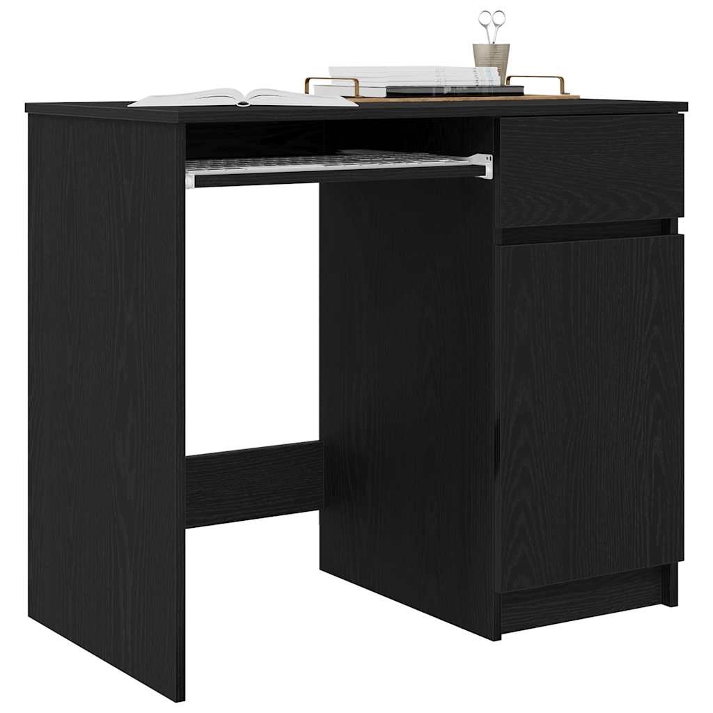 VidaXL Bureau 86x49x76 cm spaanplaat zwart eikenkleurig