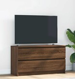 VidaXL Tv-meubel 100x35x54 cm bewerkt hout bruin eikenkleur