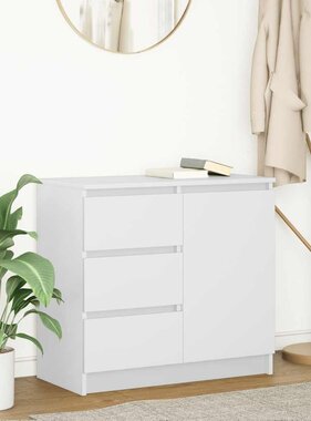 VidaXL Dressoir met lade 71x35x65 cm spaanplaat wit