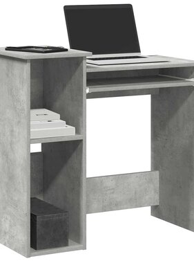 VidaXL Bureau met schappen 84x40x78 cm bewerkt hout betongrijs