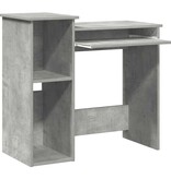 VidaXL Bureau met schappen 84x40x78 cm bewerkt hout betongrijs