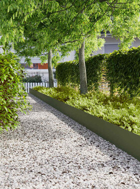 VidaXL Gazonranden 20 st 25x103 cm koudgewalst staal olijfgroen