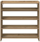 VidaXL Schoenenrek 80x25x81 cm bewerkt hout artisanaal eikenkleur