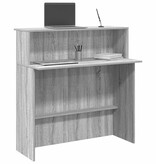VidaXL Receptiebalie 100x50x103,5 cm bewerkt hout grijs sonoma eiken