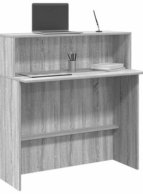 VidaXL Receptiebalie 100x50x103,5 cm bewerkt hout grijs sonoma eiken