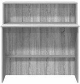 VidaXL Receptiebalie 100x50x103,5 cm bewerkt hout grijs sonoma eiken
