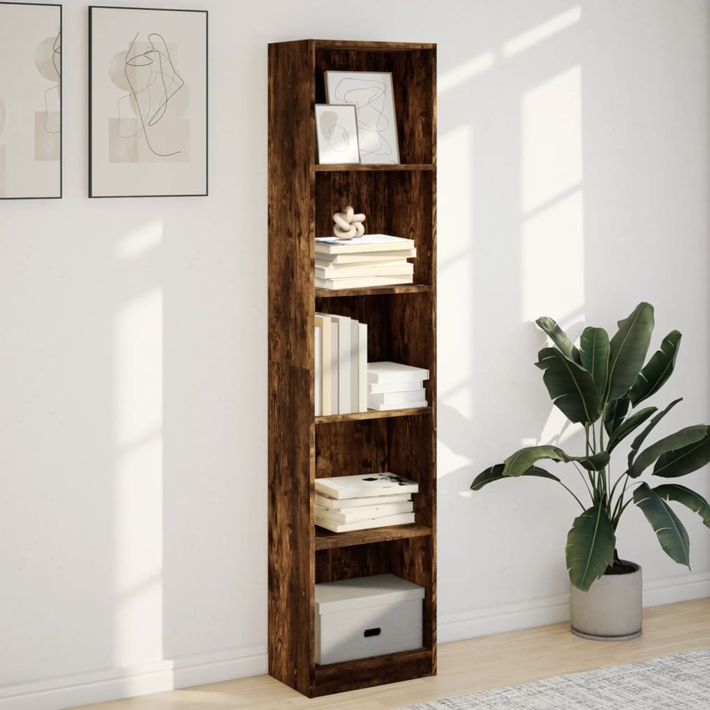 VidaXL Boekenkast 40x24x176 cm bewerkt hout gerookt eikenkleurig