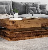 VidaXL Salontafel met LED-verlichting 90x50x40 cm oud houtkleurig