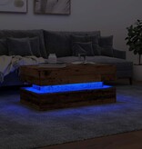 VidaXL Salontafel met LED-verlichting 90x50x40 cm oud houtkleurig