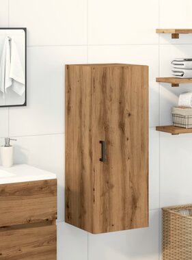 VidaXL Wandkast 34,5x34x90 cm bewerkt hout artisanaal eikenkleur