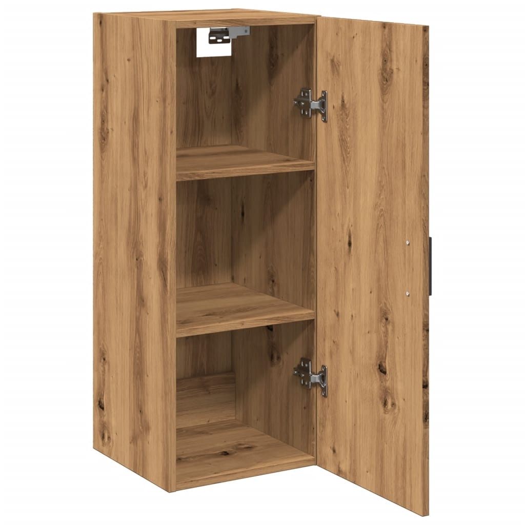 VidaXL Wandkast 34,5x34x90 cm bewerkt hout artisanaal eikenkleur