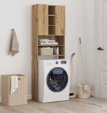 VidaXL Wasmachinekast 64x25,5x190 cm artisanaal eikenkleur