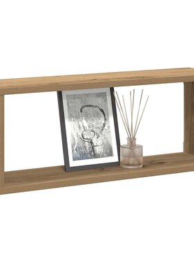 VidaXL Wandschappen kubus 4 st 60x15x23 cm hout artisanaal eiken