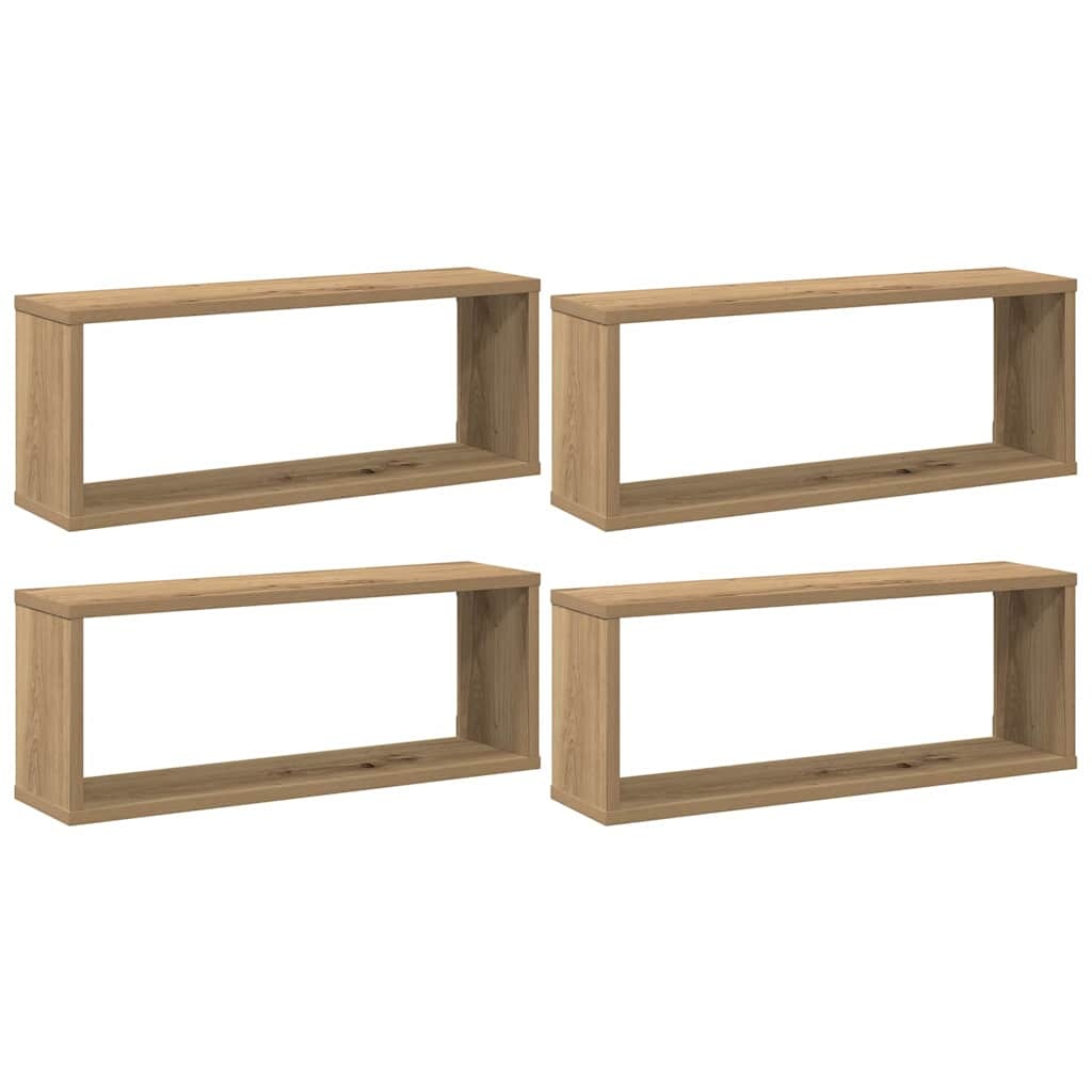 VidaXL Wandschappen kubus 4 st 60x15x23 cm hout artisanaal eiken