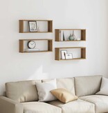 VidaXL Wandschappen kubus 4 st 60x15x23 cm hout artisanaal eiken