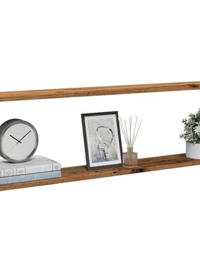 VidaXL Wandschappen kubus 4 st 100x15x30 cm bewerkt hout oud hout