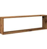 VidaXL Wandschappen kubus 4 st 100x15x30 cm bewerkt hout oud hout