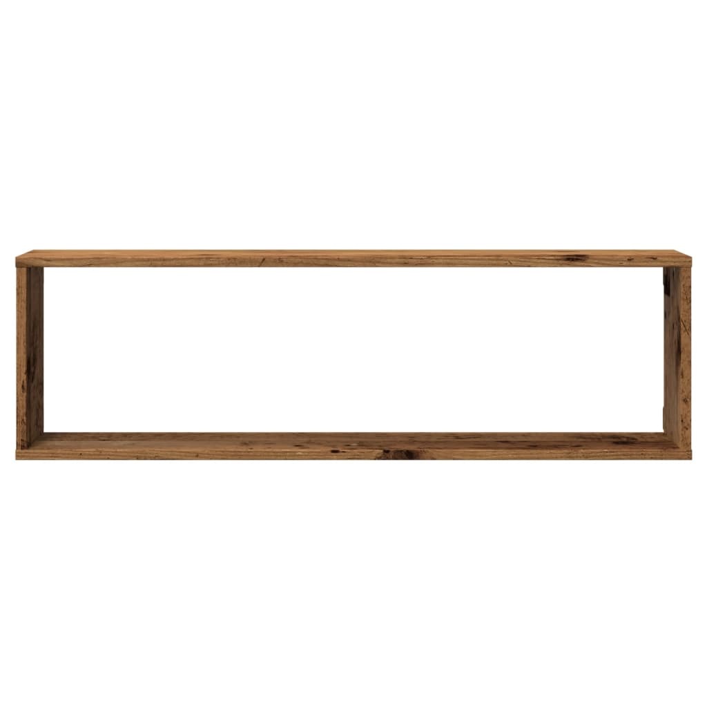 VidaXL Wandschappen kubus 4 st 100x15x30 cm bewerkt hout oud hout