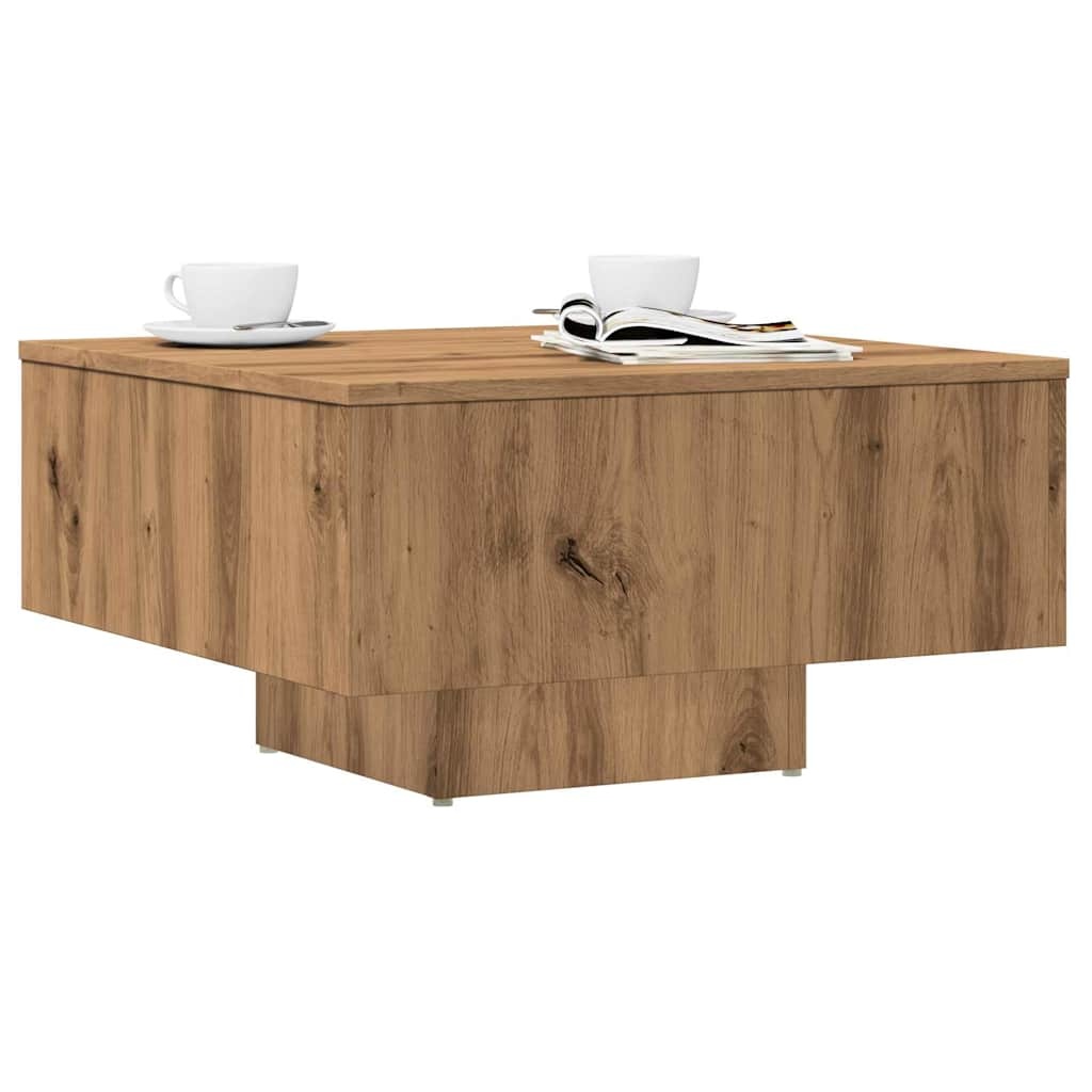 VidaXL Salontafel 60x60x31,5 cm bewerkt hout artisanaal eikenkleur