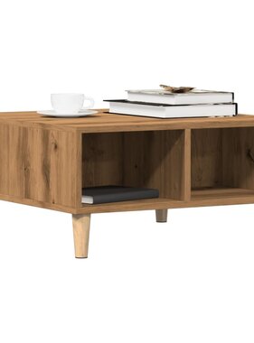 VidaXL Salontafel 60x60x30 cm bewerkt hout artisanaal eiken