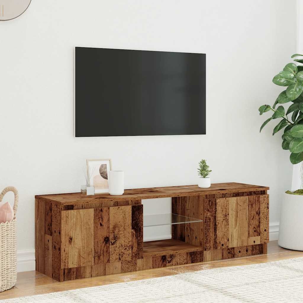 VidaXL Tv-meubel met LED 140x40x35,5 cm bewerkt hout oud houtkleurig